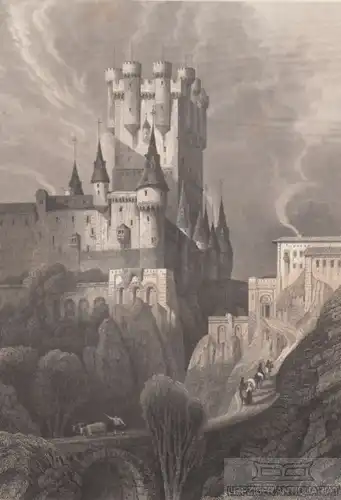 Alcazar in Segovia. aus Meyers Universum, Stahlstich. Kunstgrafik, 1850 265084