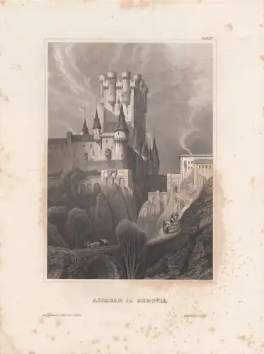 Alcazar in Segovia. aus Meyers Universum, Stahlstich. Kunstgrafik, 1850 265084