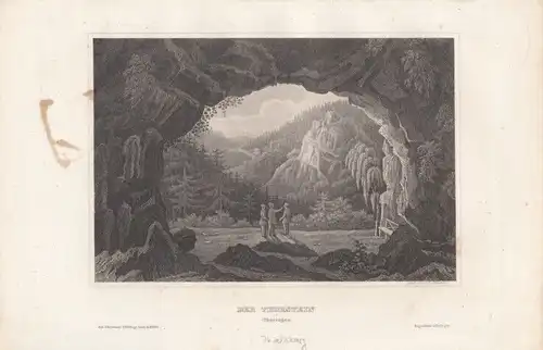 Der Thorstein (Thüringen). aus Meyers Universum, Stahlstich. Kunstgrafik, 1850