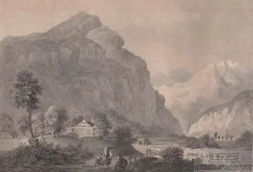 Das Reussthal in der Schweiz. aus Meyers Universum, Stahlstich. Kunstgraf 265209