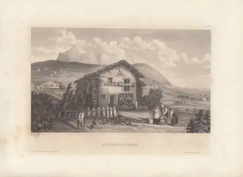 Zwingli's Haus. aus Meyers Universum, Stahlstich. Kunstgrafik, 1850