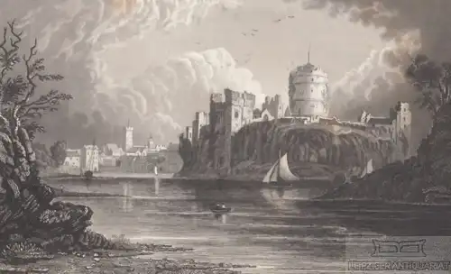 Pembroke Castle. aus Meyers Universum, Stahlstich. Kunstgrafik, 1850