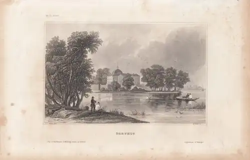 Örbyhus. aus Meyers Universum, Stahlstich. Kunstgrafik, 1850, gebraucht,  265058