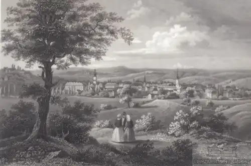 Weimar. aus Meyers Universum, Stahlstich. Kunstgrafik, 1850, gebraucht, sehr gut