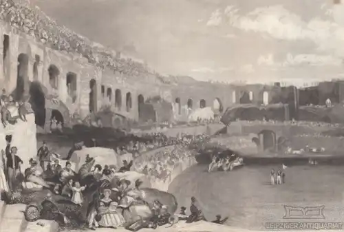 Das Amphitheater in Nismes. aus Meyers Universum, Stahlstich. Kunstgrafik 265958