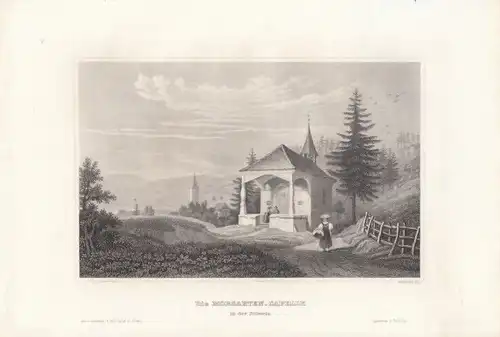 Die Morgarten-Capelle in der Schweiz. aus Meyers Universum, Stahlstich. 1850
