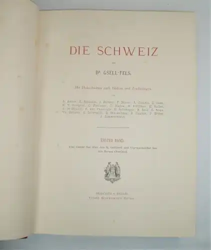 Buch: Die Schweiz, Gsell-Fels, Theodor. 2 Bände, ca. 1887, gebraucht, gut