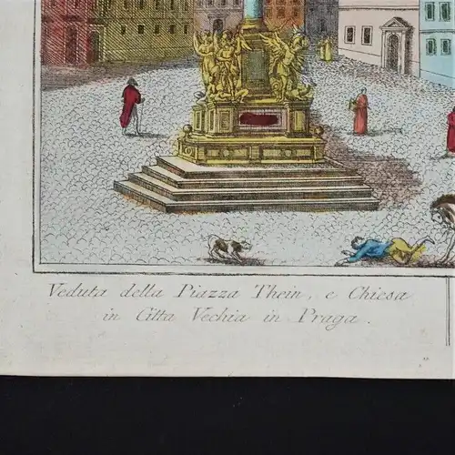 Kupferstich: Ansicht des Altstädter Thein, Prag. Carmine, Joseph, ca. 1780