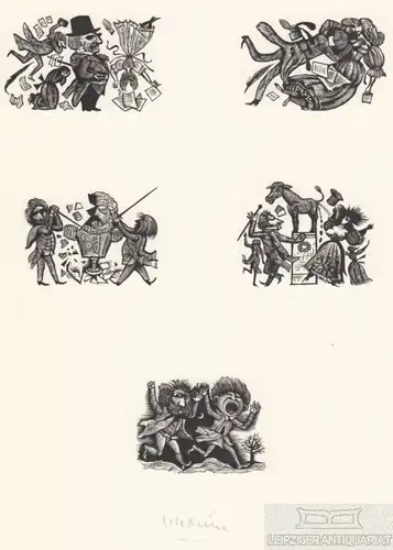 Holzstich: zu Balzac, Scharlatan, Müller, Gerhardt Kürt. Kunstgrafik, 1968