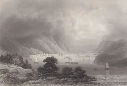 West-Point (Hudson). aus Meyers Universum, Stahlstich. Kunstgrafik, 1850