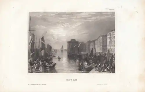 Havre. aus Meyers Universum, Stahlstich. Kunstgrafik, 1850, gebraucht, gu 264973