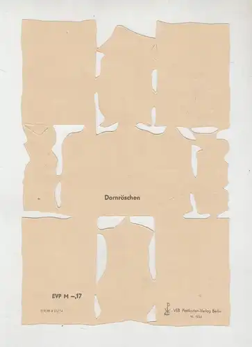 Glanzbilder: Dornröschen, Nr. 1233, Stammbuchbilder, Oblaten, DDR, komplett