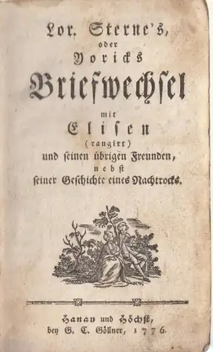 Buch: Yoricks Briefwechsel mit Elisen. Sterne, Laurence, 1776, Göllner