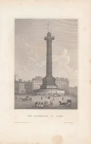 Die Juliussäule in Paris. aus Meyers Universum, Stahlstich. Kunstgrafik, 1850