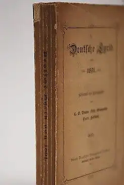 Buch: Deutsche Lyrik von 1891, Bruno, C.G. /Montanus, F. / Servaes, F. 1892