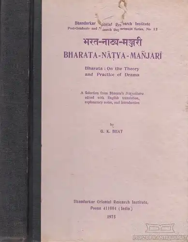 Buch: Bharata-Natya-Manjari, Bhat, G. K. 1975, gebraucht, gut