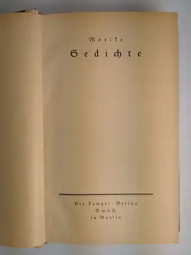 Buch: Eduard Mörike - Gesammelte Werke in drei Bänden, Tempel-Klassiker, 3 Bände