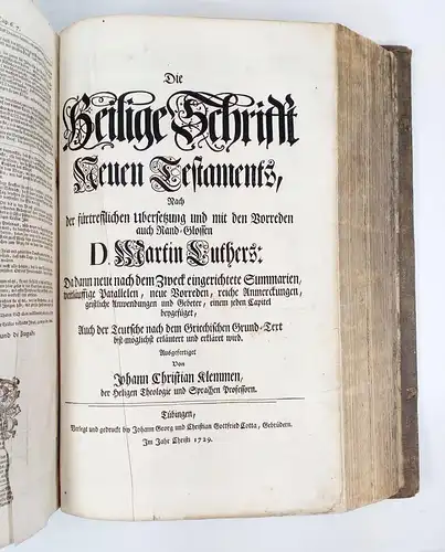 Biblia: Biblia - Altes und Neues Testament, Luther, Martin, 1729, Cotta