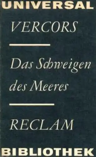 Buch: Das Schweigen des Meeres, Vercors. Reclams Universal-Bibliothek, 1977