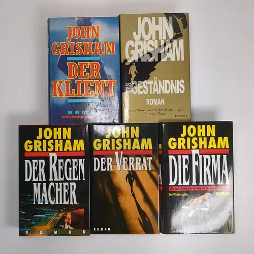 5 Bücher John Grisham: Klient, Geständnis, Verrat, Regenmacher, Firma. Hardcover