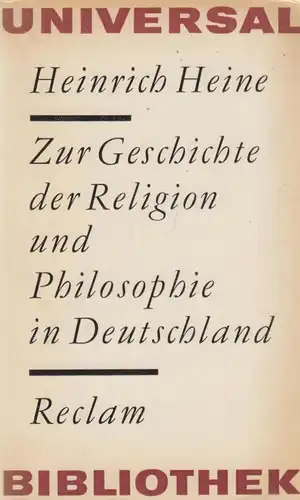 Buch: Zur Geschichte der Religion und Philosophie in Deutschland, Heine. 1970