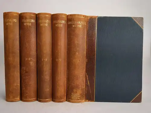 Buch: Grillparzers Werke in sechzehn Teilen, Bong, 5 Bände, Stefan Hock (Hrsg.)