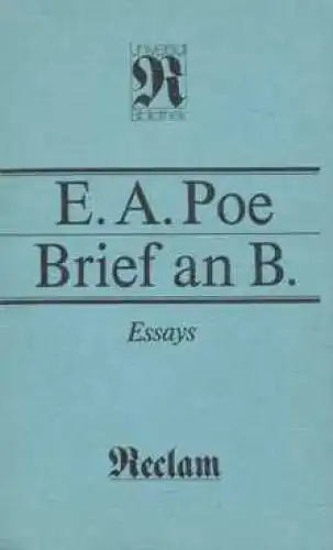 Buch: Briefe an B, Poe, E. A. Reclams Universal-Bibliothek, 1992, Essays