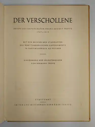Buch: Der Verschollene, Briefe des Kapsoldaten Franz August Treffz, 2 Bände