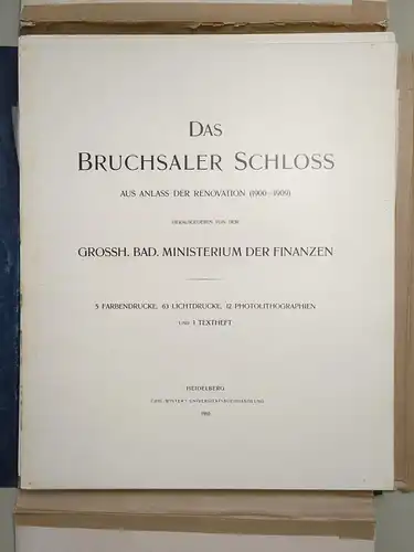 Mappe: Das Bruchsaler Schloss, Fritz Hirsch, 1910,  Carl Winter, komplett
