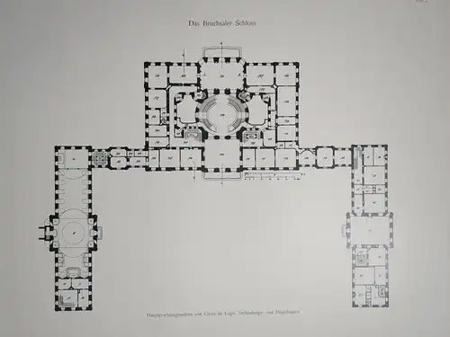 Mappe: Das Bruchsaler Schloss, Fritz Hirsch, 1910,  Carl Winter, komplett