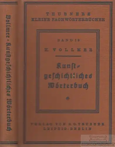 Buch: Kunstgeschichtliches Wörterbuch, Vollmer, Hans. 1928, gebraucht, gut