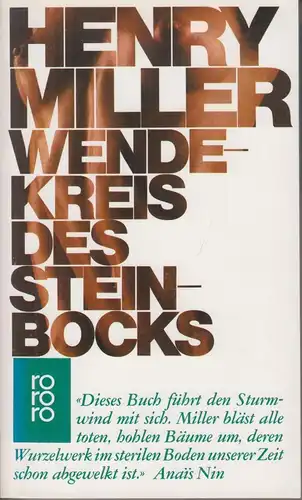 Buch: Wendekreis des Steinbocks, Miller, Henry. Rororo, 1990, gebraucht, gut