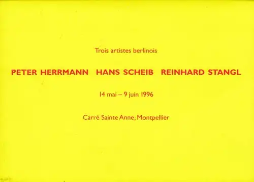 Buch: Trois artistes berlinois, Herrmann. 1996, Carre Sainte Anne