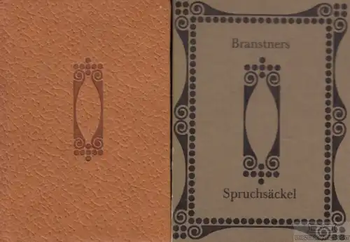 Buch: Bransters Spruchsäckel, Branster, Gerhard. 1982, Buchverlag Der Morgen