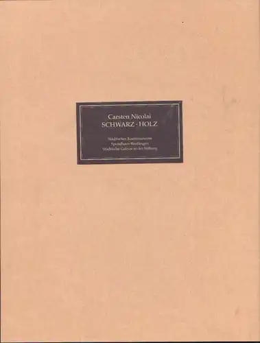 Buch: Carsten Nicolai. Schwarz. Holz, Guth, Peter. 1994, ohne Verlag