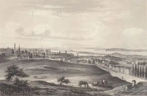 Baltimore. aus Meyers Universum, Stahlstich. Kunstgrafik, 1850, gebraucht, gut