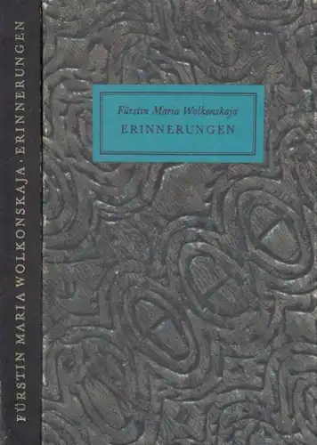 Buch: Erinnerungen, Wolkonskaja, Fürstin Maria. 1982, Buchverlag Der Morgen