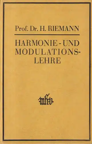 Buch: Handbuch der Harmonie- und Modulationslehre. Riemann, Hugo, Max Hesse