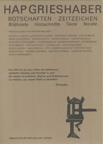 Buch: Botschaften Zeitzeichen, Grieshaber, HAP. 1983, Verlag Philipp Reclam jun