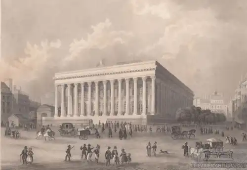 Die Börse in Paris. aus Meyers Universum, Stahlstich. Kunstgrafik, 1850