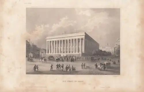 Die Börse in Paris. aus Meyers Universum, Stahlstich. Kunstgrafik, 1850