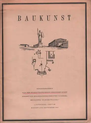 Baukunst 1. Jahrgang Heft 8/9 August und September 1925, Sörgel, H. u.a.