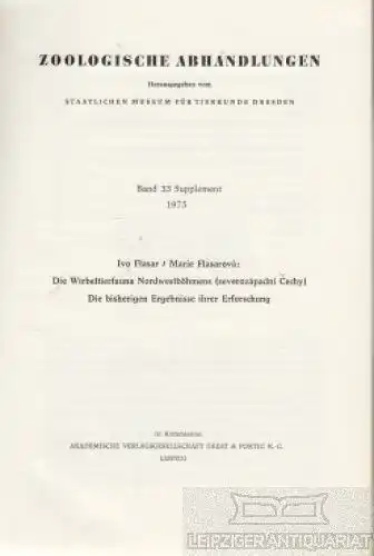 Buch: Die Wirbeltierfauna Nordwestböhmens (severozapadni Cechy). Die... Flasar