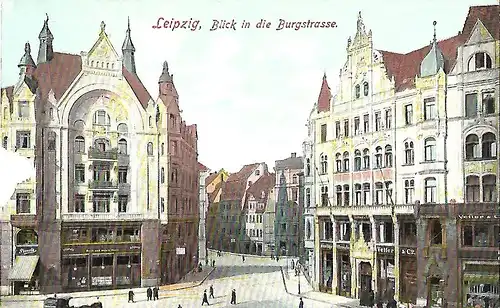 AK Leipzig. Blick in die Burgstrasse. ca.1906