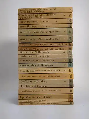 20 Bücher TdW Taschenbuch der Weltliteratur, Volk & Welt, Werfel, Tolstoi, Hesse