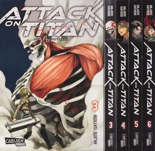 Manga: Attack on Titan Nr. 3-6, Hajime Isayama, Carlsen Manga, 4 Bände