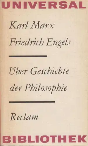 Buch: Über Geschichte der Philosophie, Marx / Engels, RUB, 1983, Relclam
