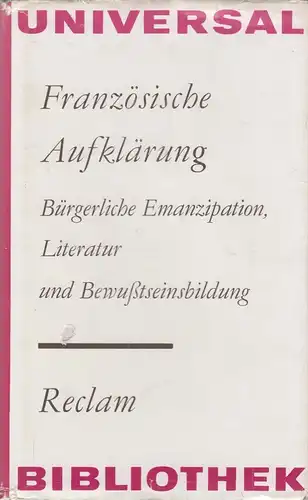 Buch: Französische Aufklärung, Schröder, Winfried u.a. 1979, gebraucht, gut