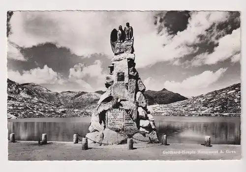 AK Gotthard-Hospiz Monument A. Guex, Postkarte, gebraucht, gut, ungelaufen