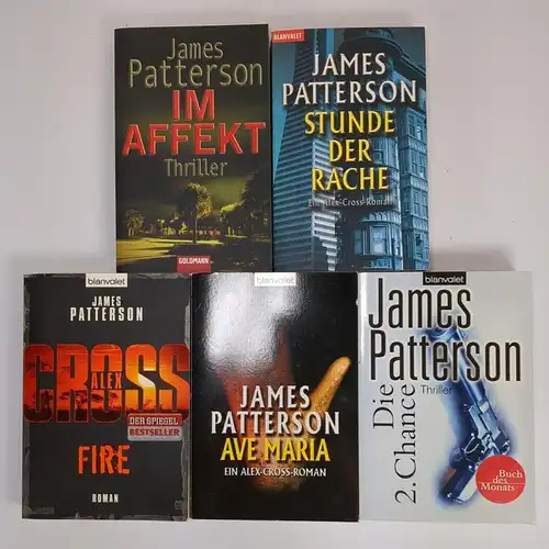 5 Bücher James Patterson, Thriller, Affekt, Rache, Fire, Ave Maria, 2. Chance